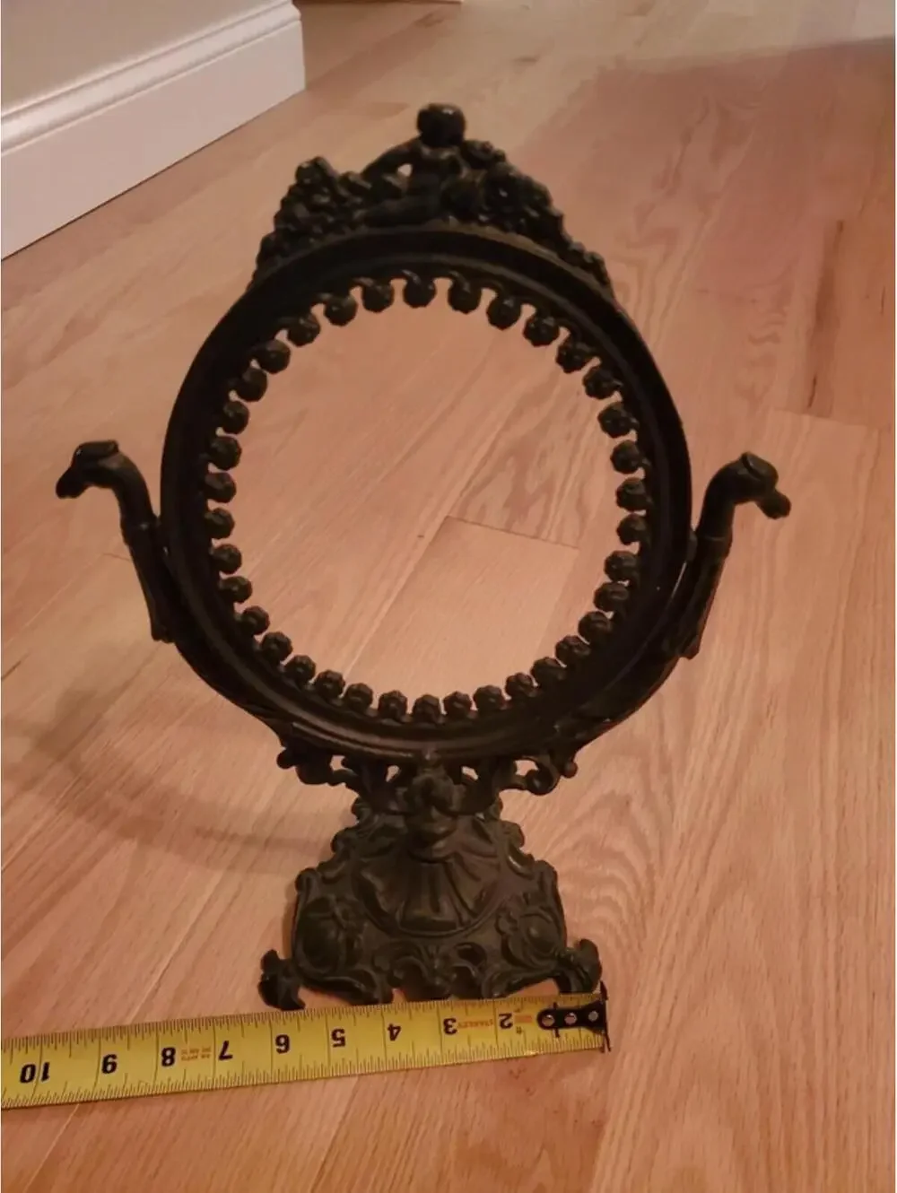 Mid Century Gothic Victorian Style Cast Iron Vanity Mirror